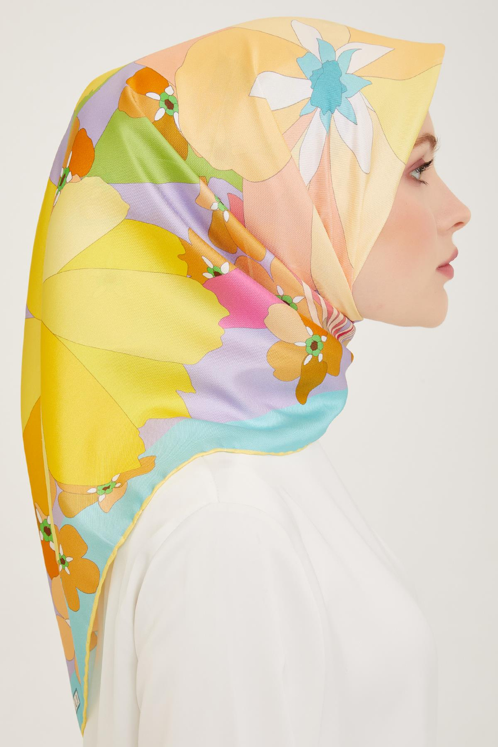 Belli İpek Eşarp - 4011-54 Sarı Twill