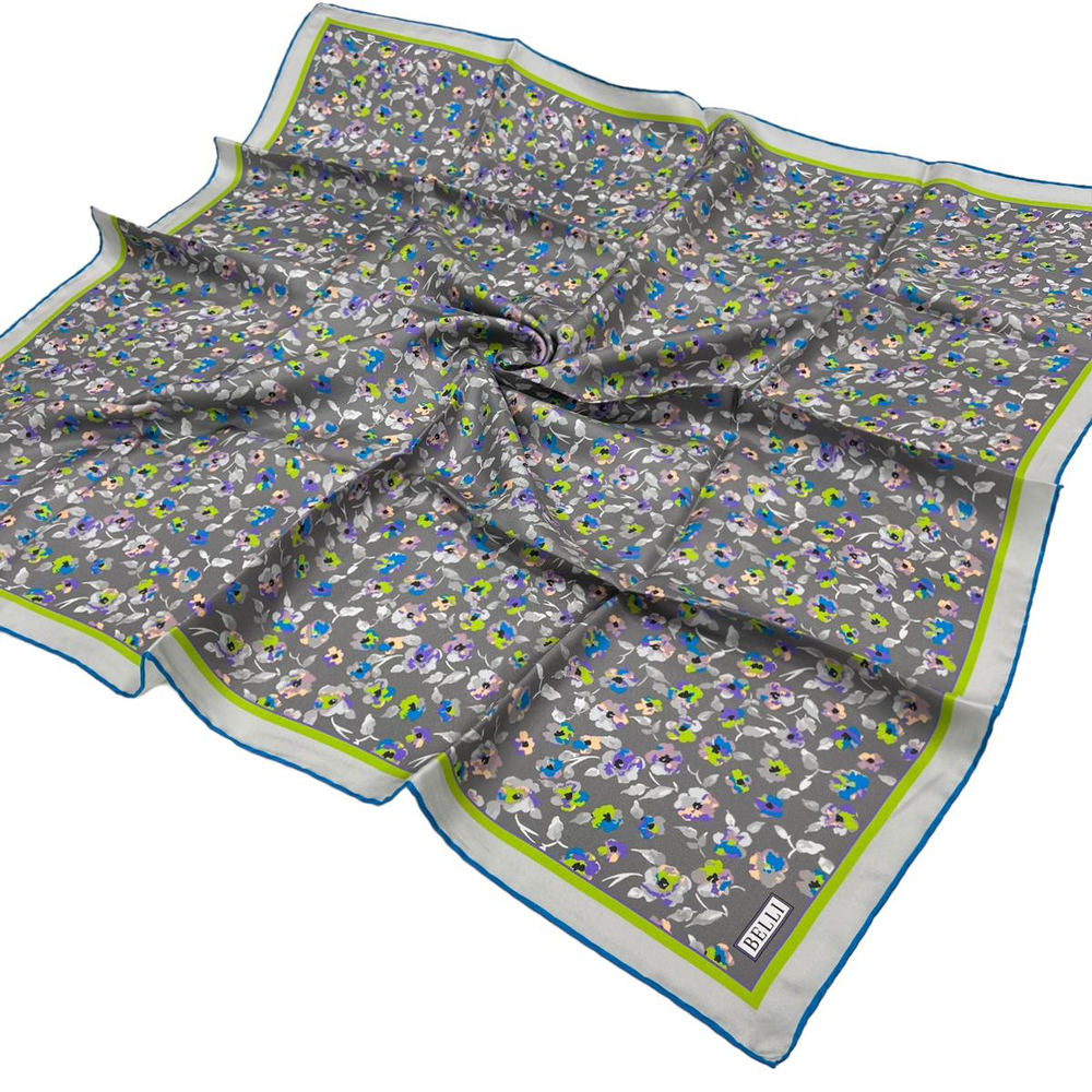Belli Twill İpek Eşarp - 4028-83 Füme Yeşil