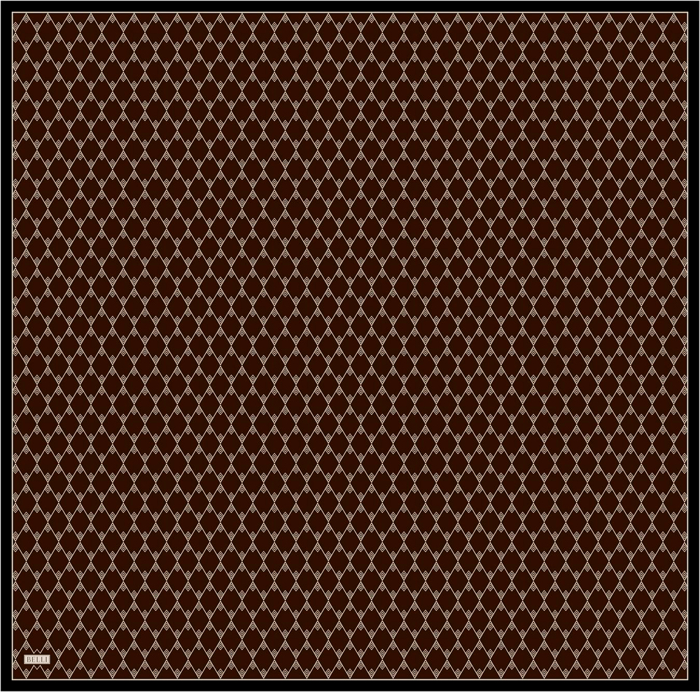 Belli Twill İpek Eşarp - 4031-33 Acı Kahve