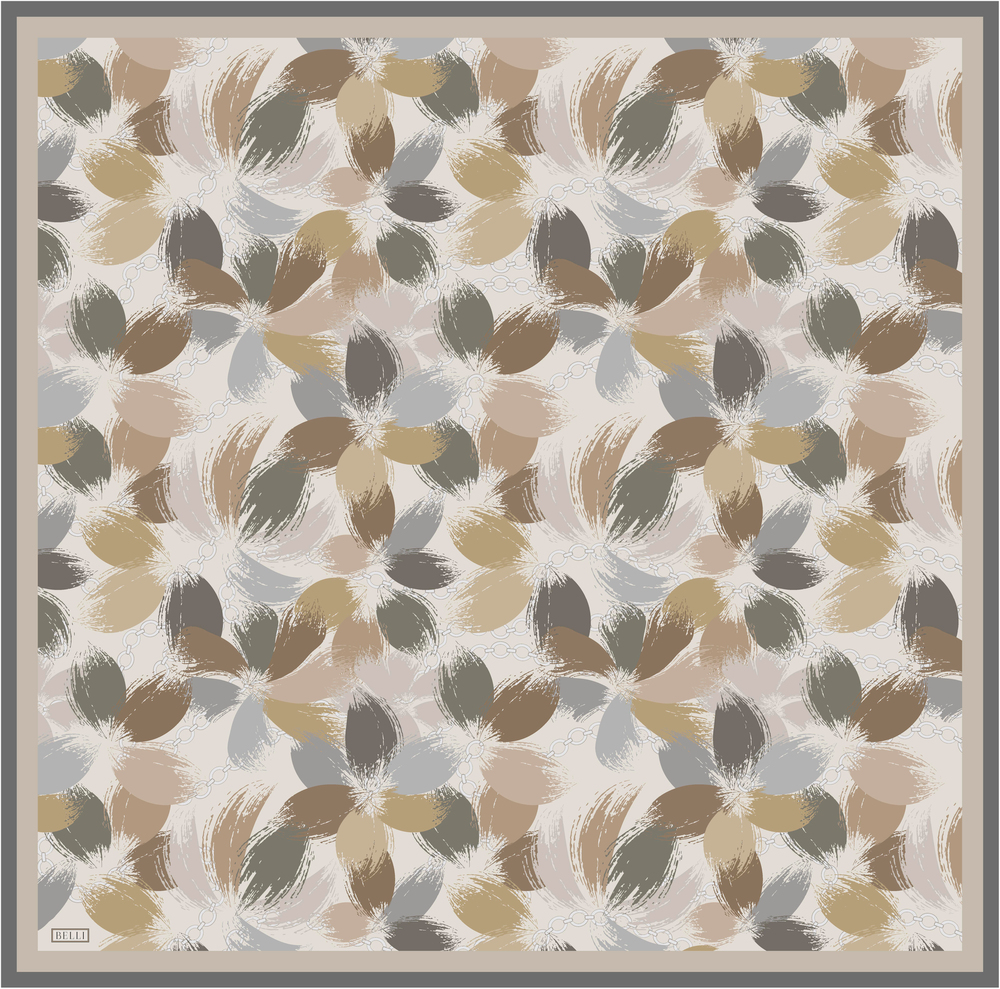 Belli Twill İpek Eşarp - 4038-06 Soft Bej