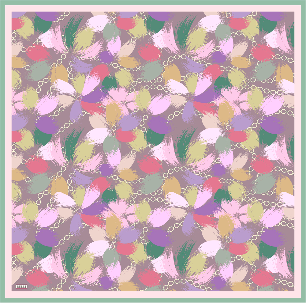 Belli Twill İpek Eşarp - 4038-37 Leylak