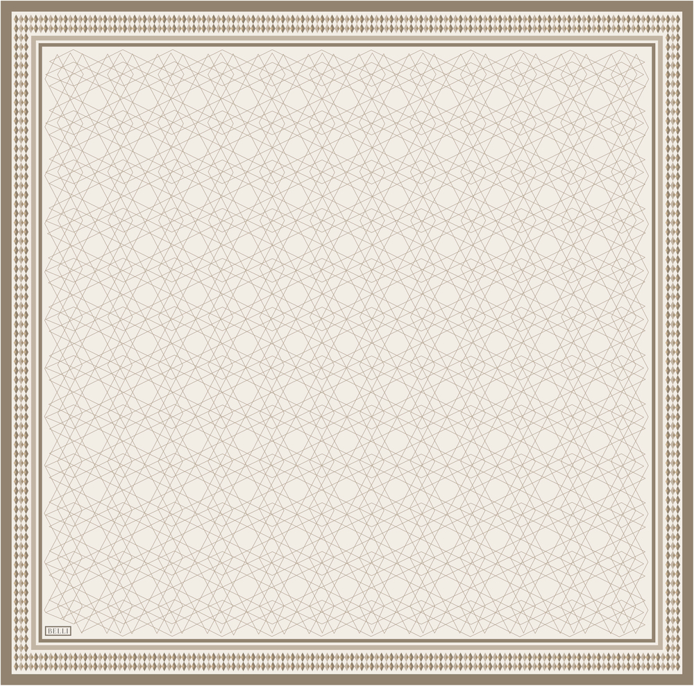Belli Twill İpek Eşarp - 4053-01 Bej