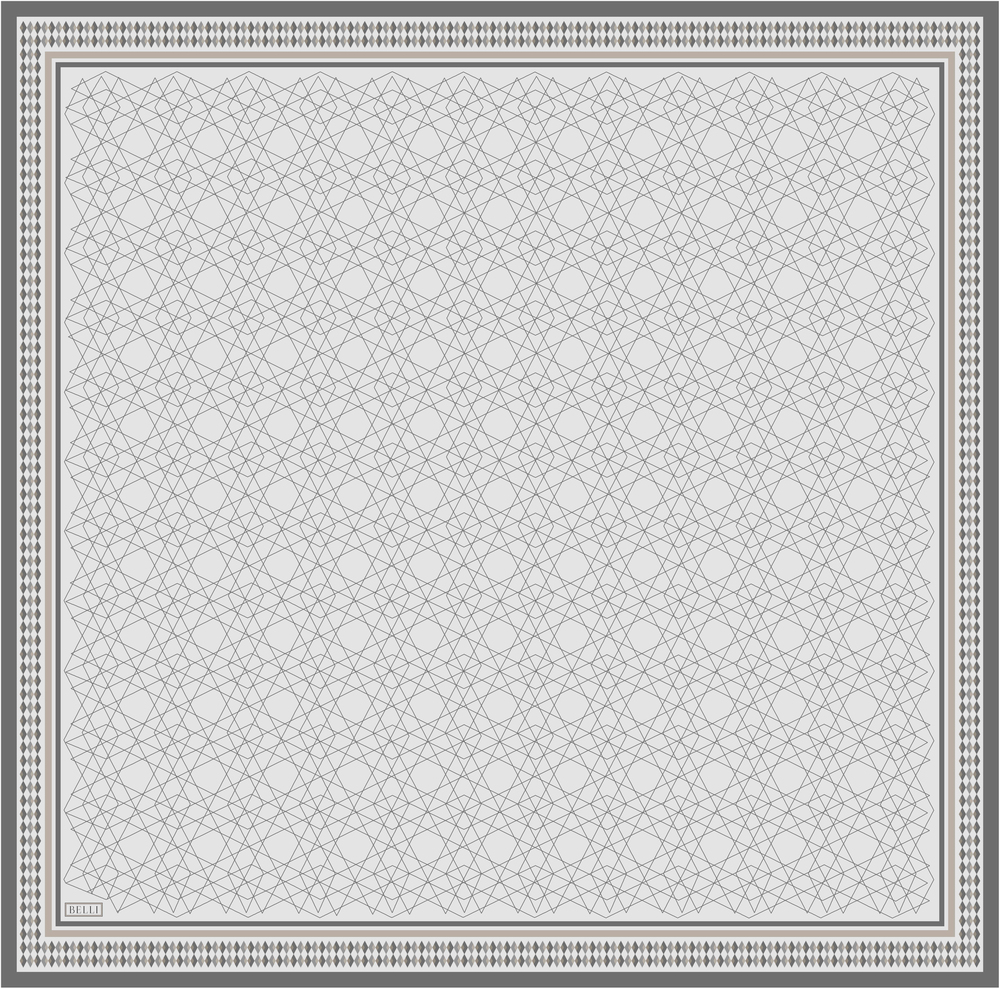 Belli Twill İpek Eşarp - 4053-02 Açık Gri