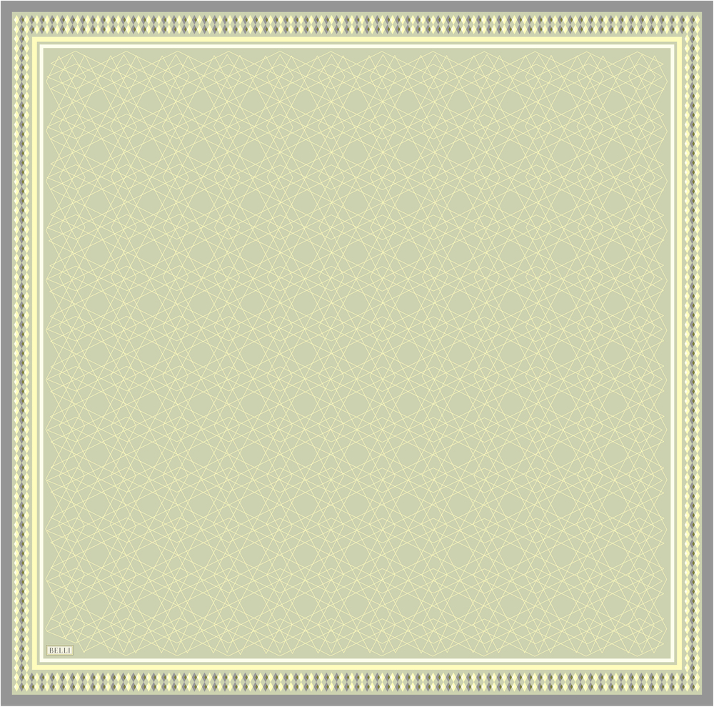 Belli Twill İpek Eşarp - 4053-52 Açık Yeşil