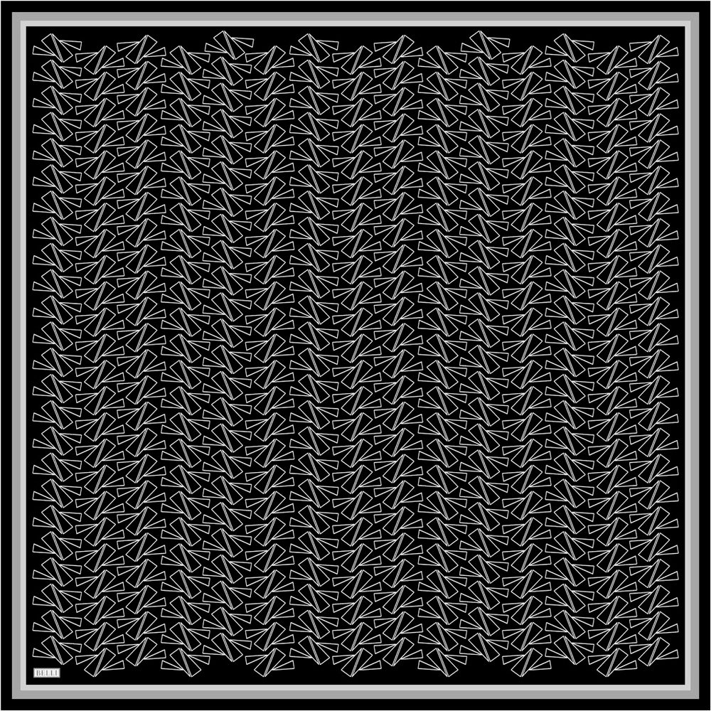 Belli Twill İpek Eşarp - 4060-06 Siyah Gri