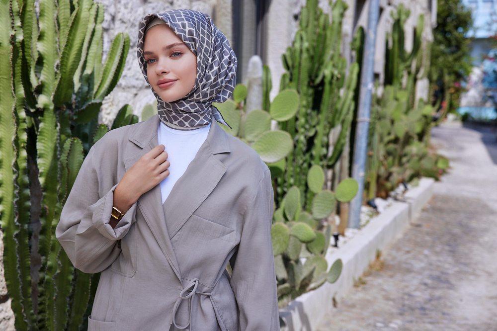 Belli İpek Eşarp - 4062-03 Taş Twill
