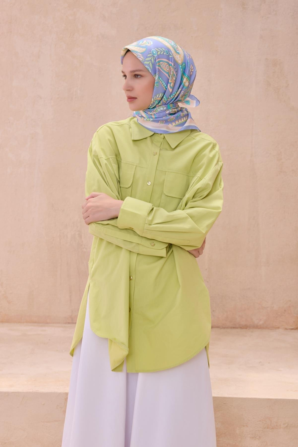 Belli İpek Eşarp - 4111-29 Soft Lila Twill