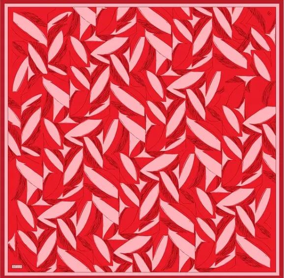 Belli Twill İpek Eşarp - 4123-38 Kırmızı Pembe