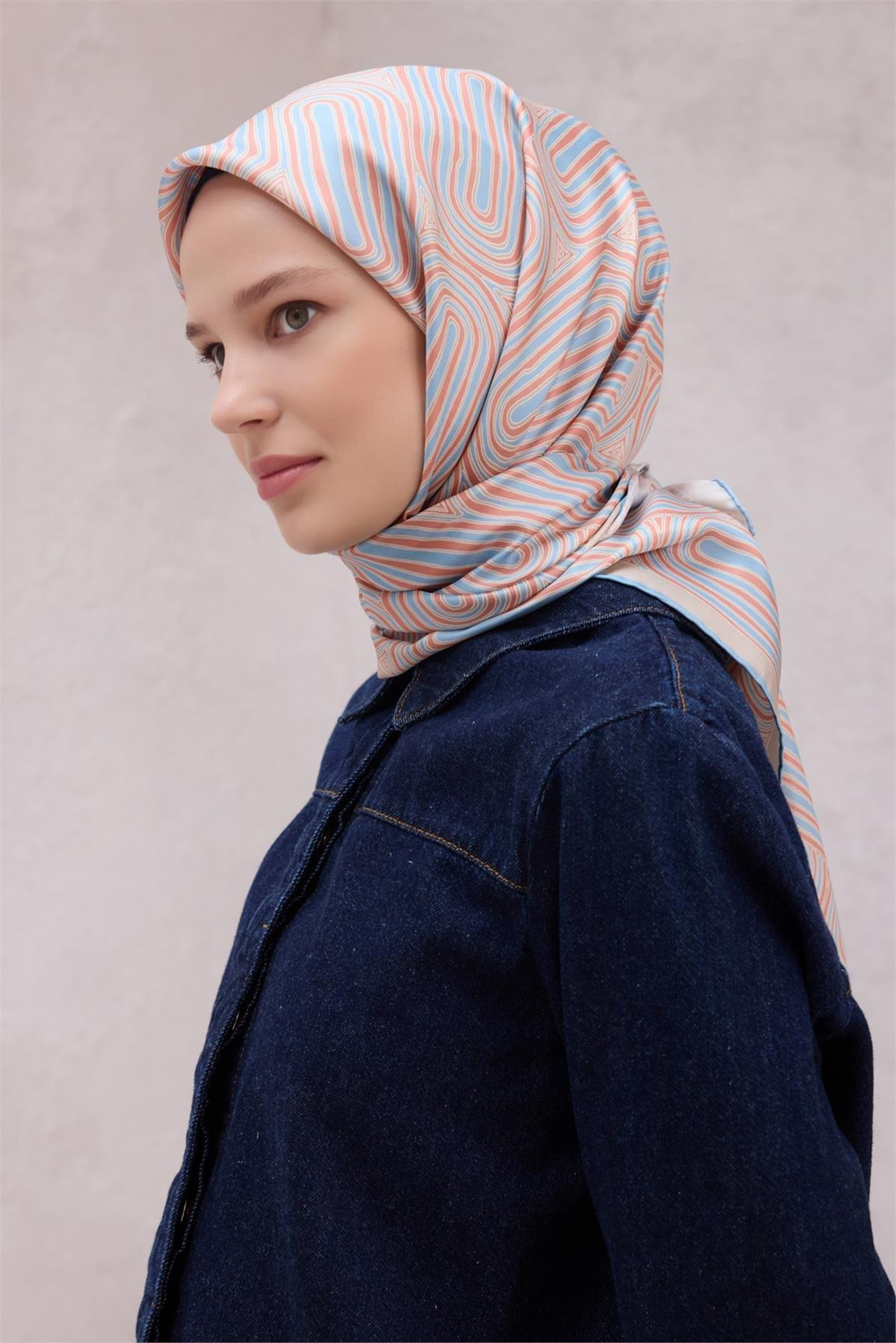 Belli İpek Eşarp - 4209-33 Somon Twill