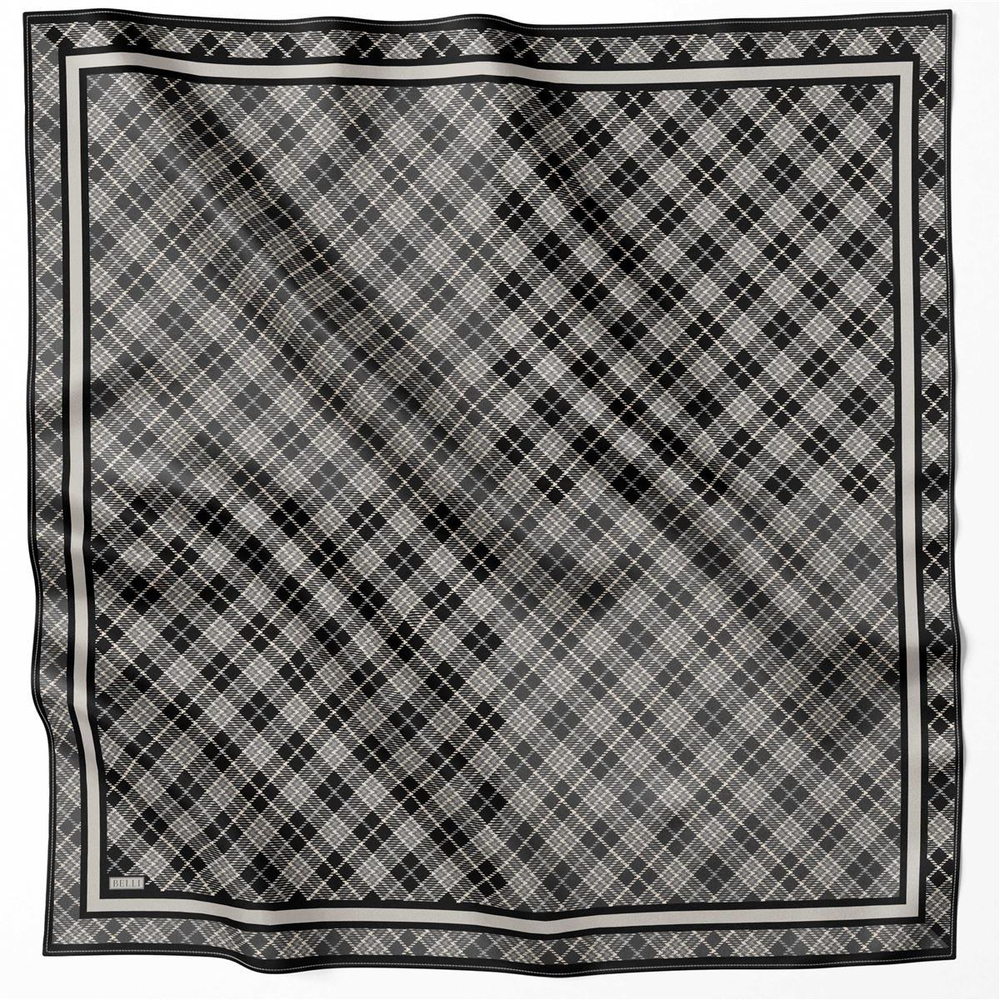 Belli İpek Eşarp - 4218-88 Siyah Füme Twill