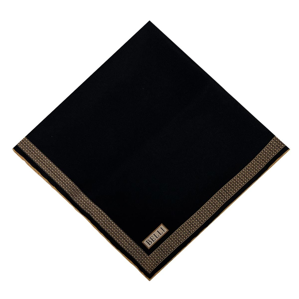 Belli Twill İpek Eşarp - 4229-31 Siyah Gold