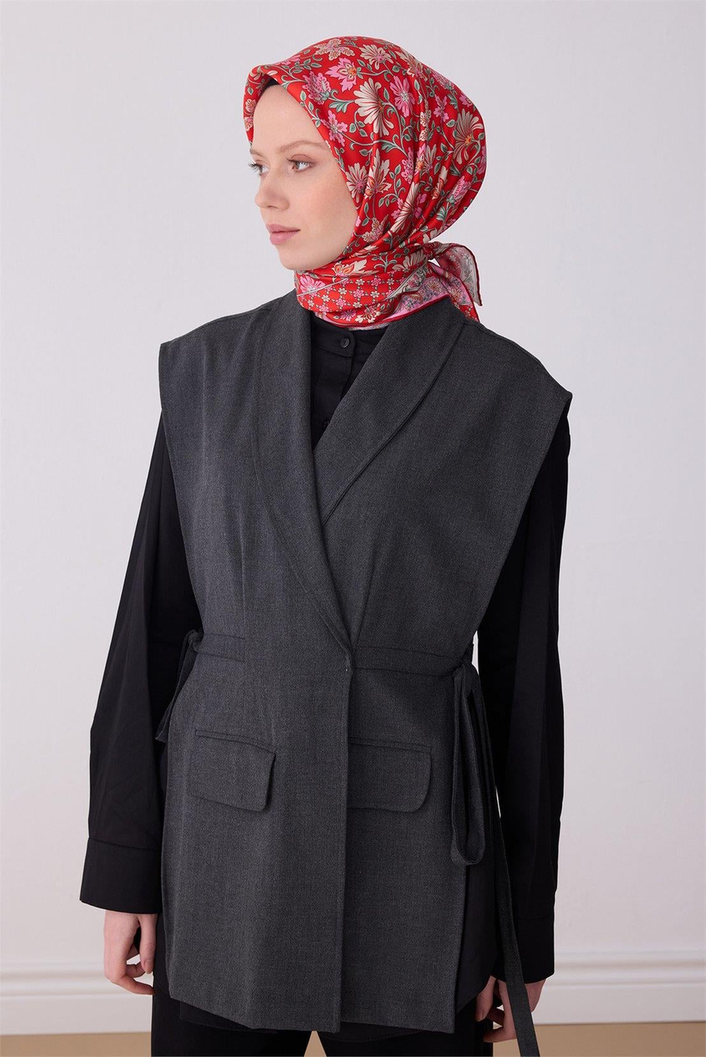 Belli İpek Eşarp - 4314-09 Kırmızı Twill