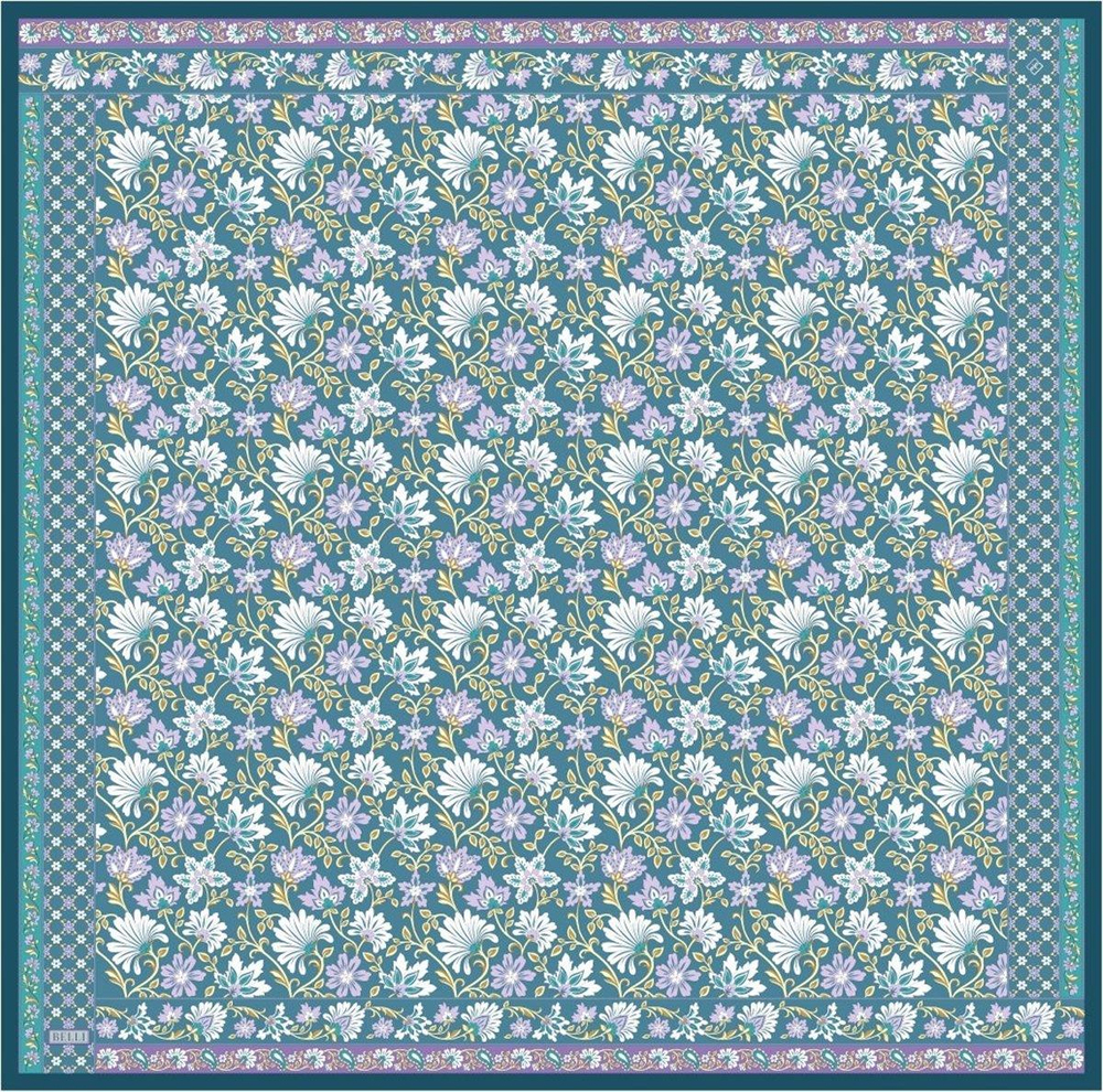 Belli İpek Eşarp - 4314-52 Mavi Twill