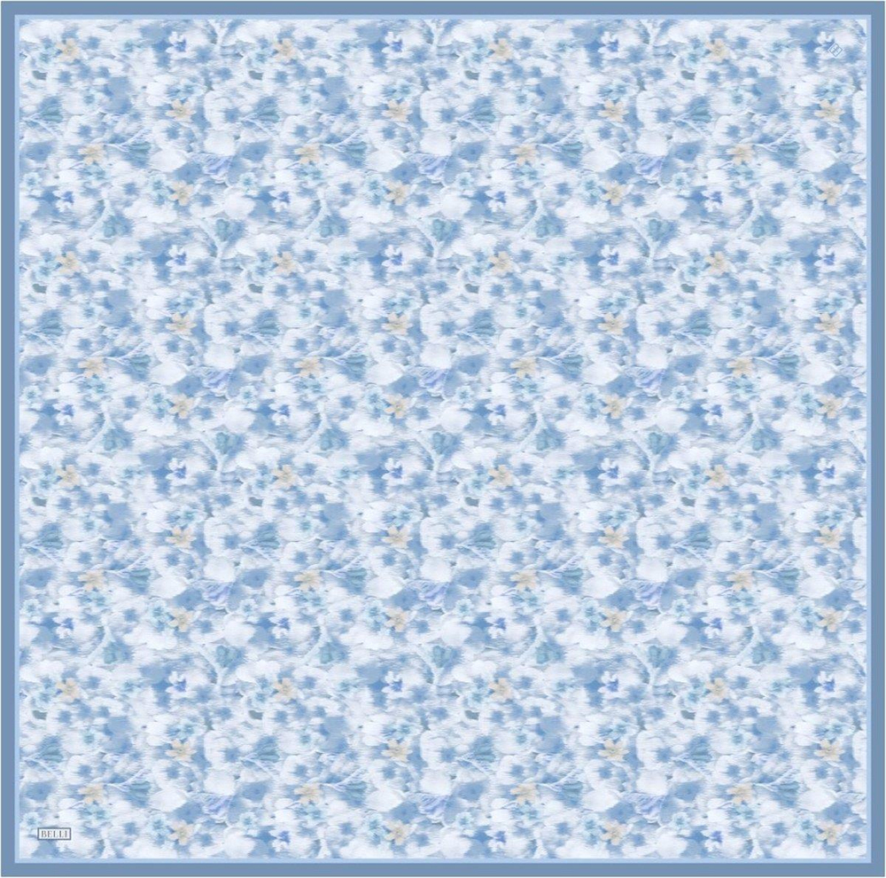 Belli İpek Eşarp - 4319-85 Mavi Twill
