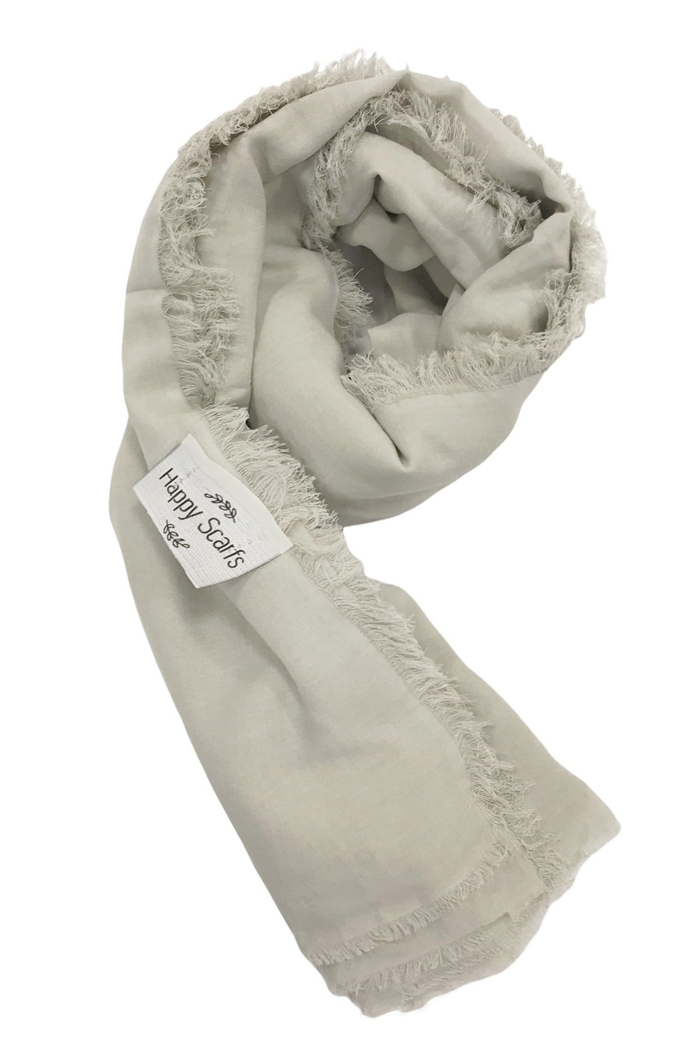 Happy Scarfs Kraş Pamuk Şal - Açık Taş Rengi