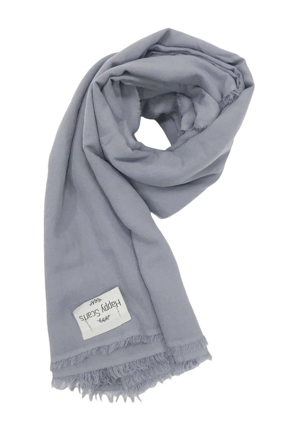 Happy Scarfs Kraş Pamuk Şal - Gümüş