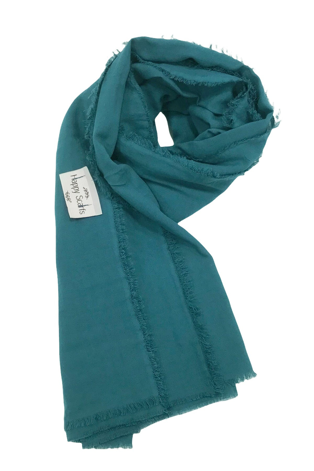 Happy Scarfs Kraş Pamuk Şal - Petrol Yeşil