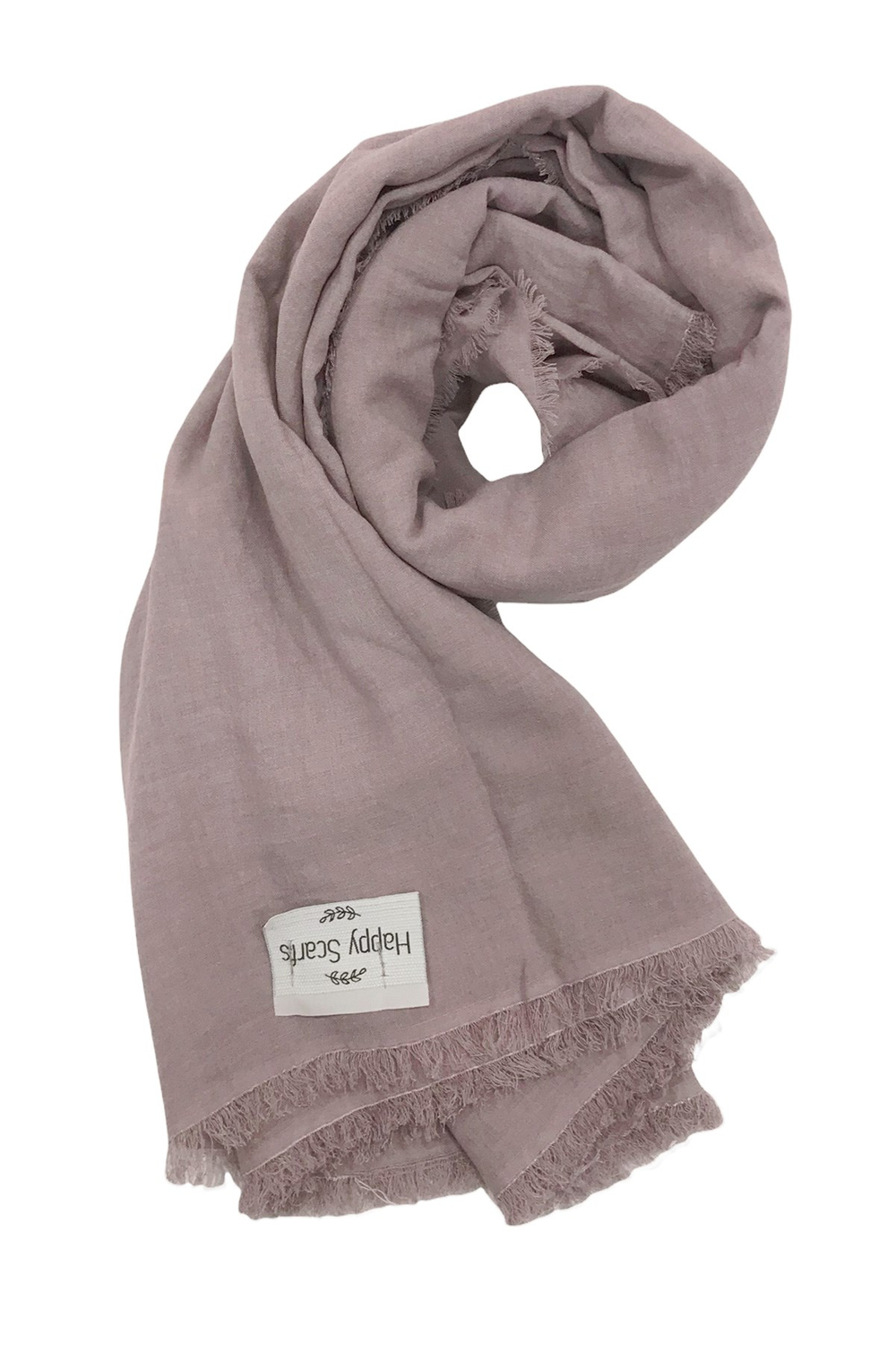Happy Scarfs Kraş Pamuk Şal - Pudra