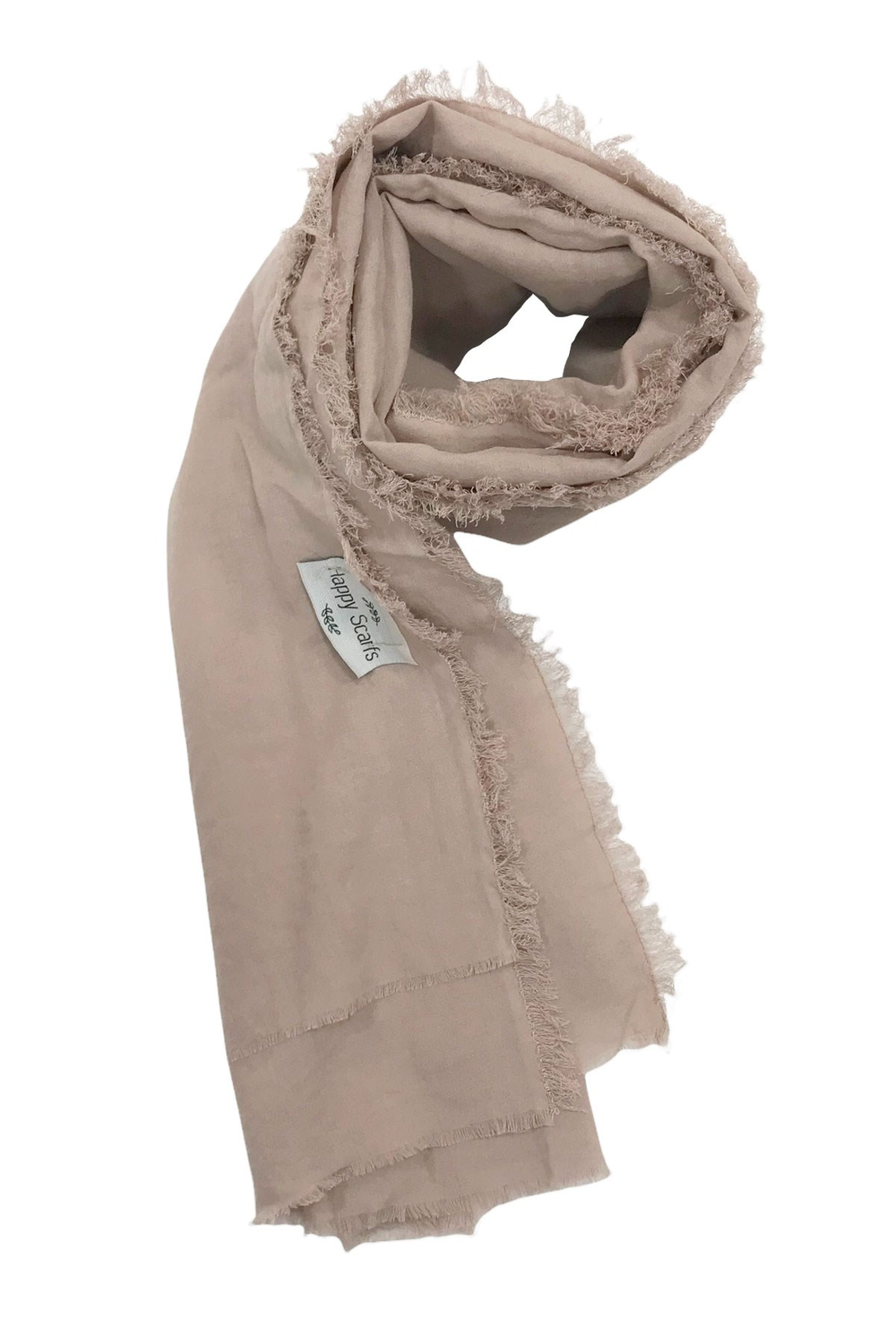 Happy Scarfs Kraş Pamuk Şal - Soft Bej