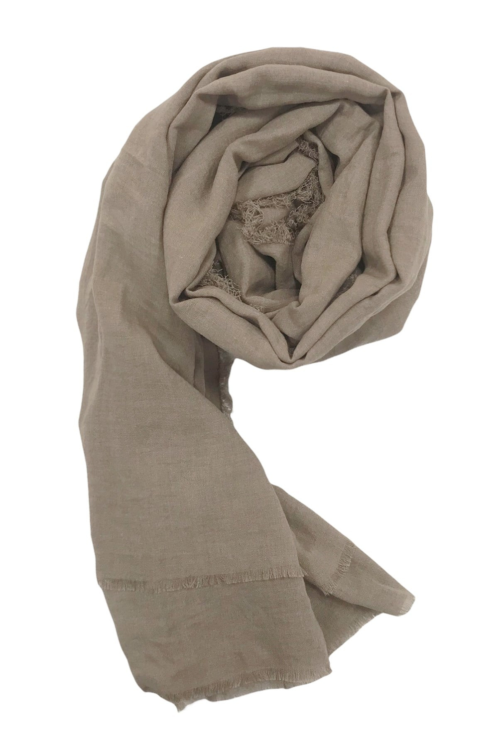 Happy Scarfs Kraş Pamuk Şal - Vizon
