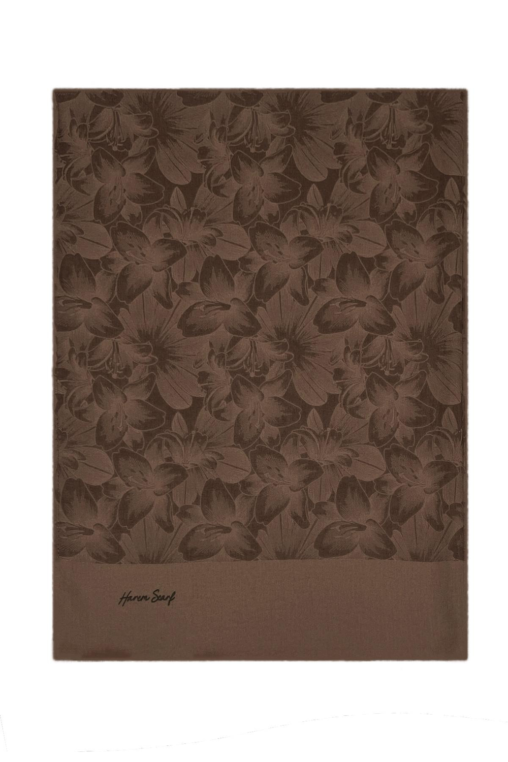 Harem Scarf Viskon Şal - Gold Derin - Çikolata