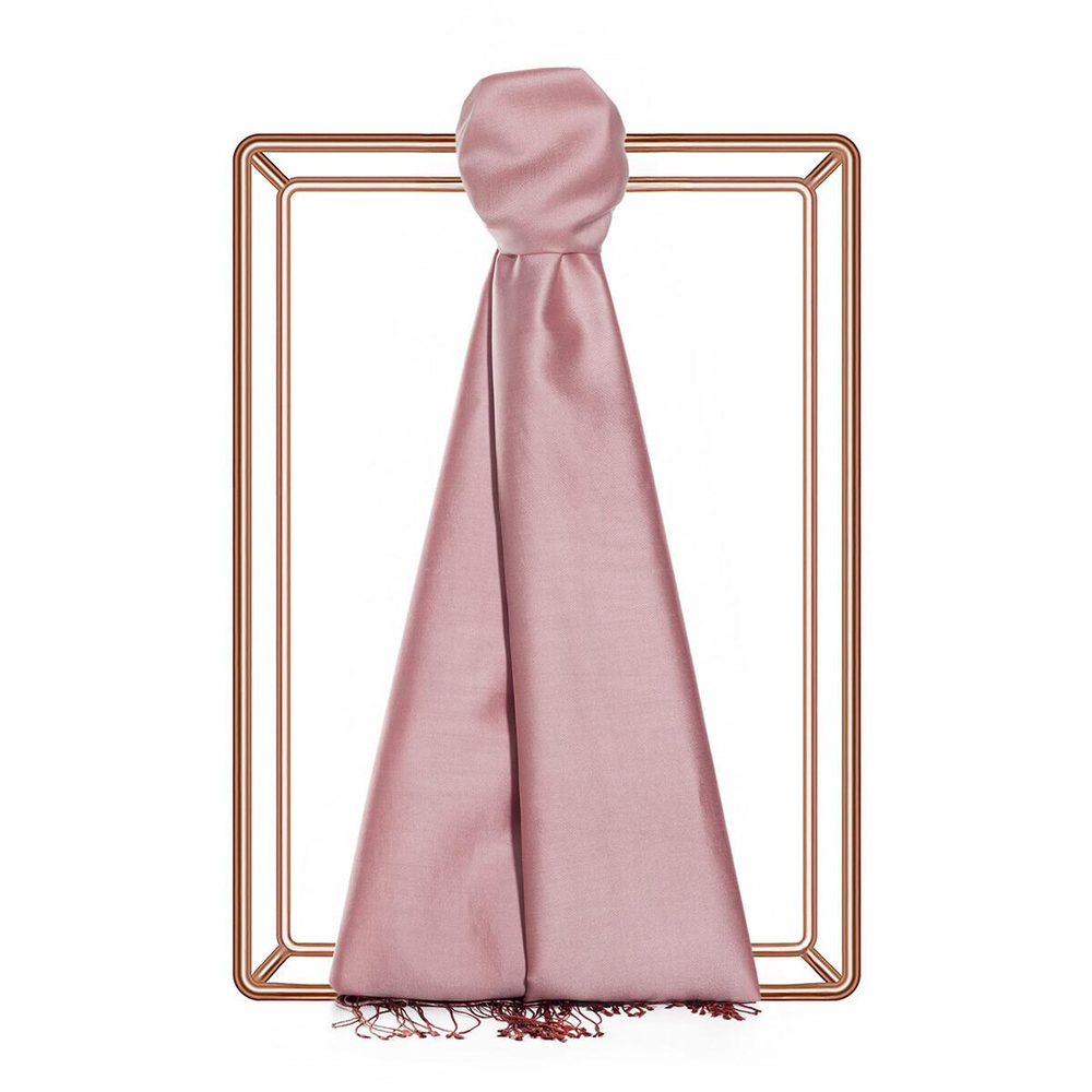 İpekevi Çift Taraflı İpek Şal - Pastel Pembe