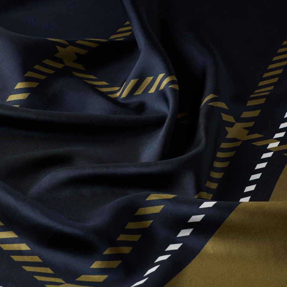 İpekevi Twill İpek Eşarp - Highlander Modern Ekose - Lacivert