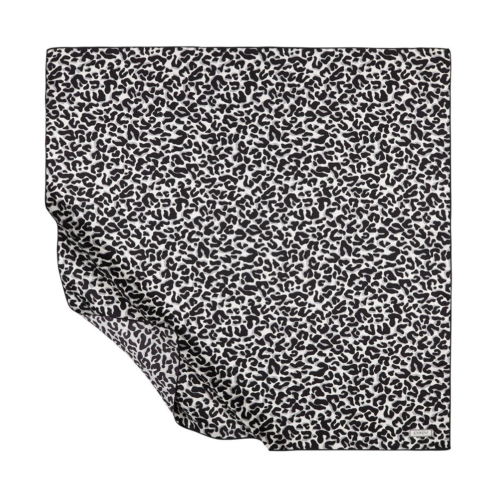 İpekevi Twill İpek Eşarp - Leopar Desenli - Siyah