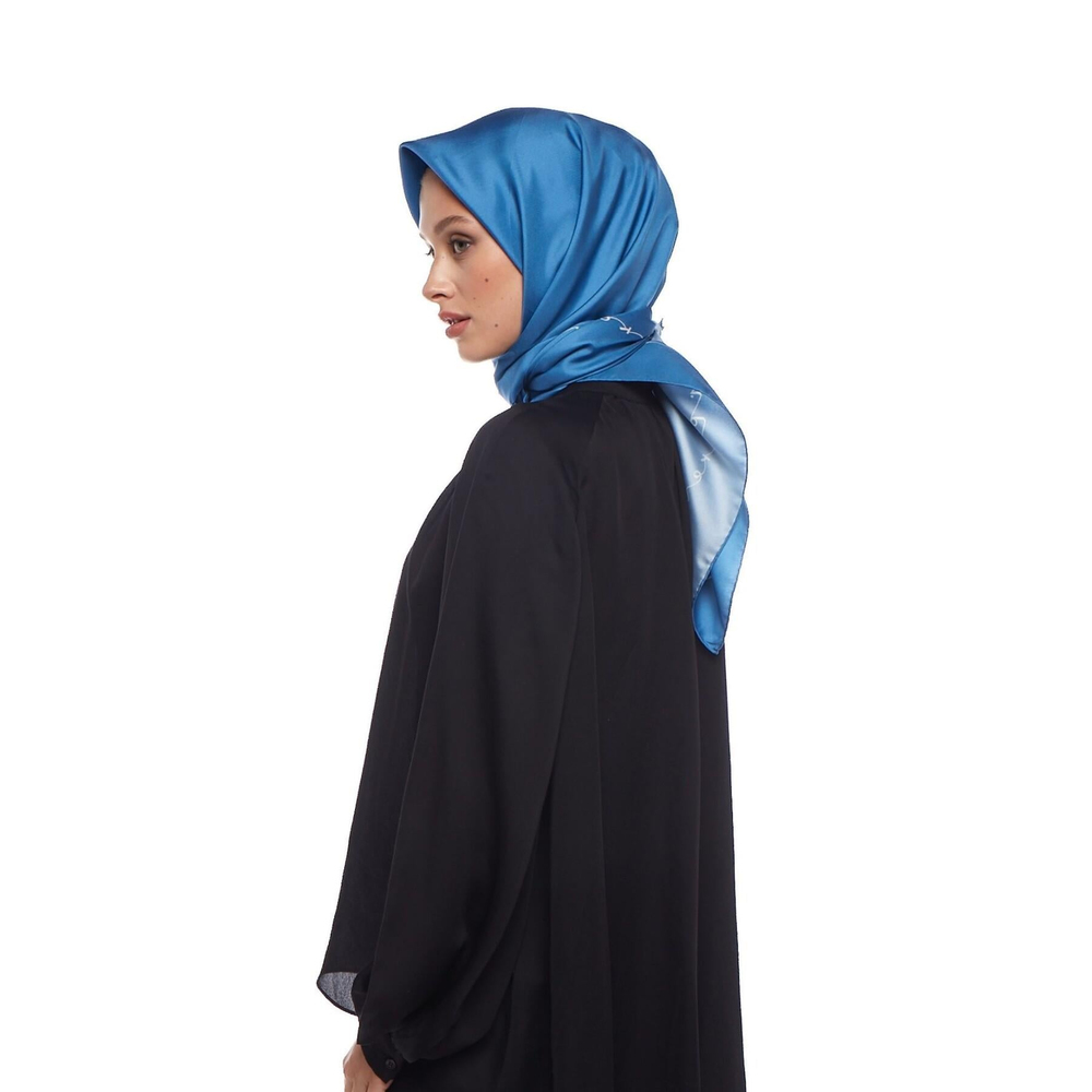 İpekevi Twill İpek Eşarp - Signature - Saks Mavisi