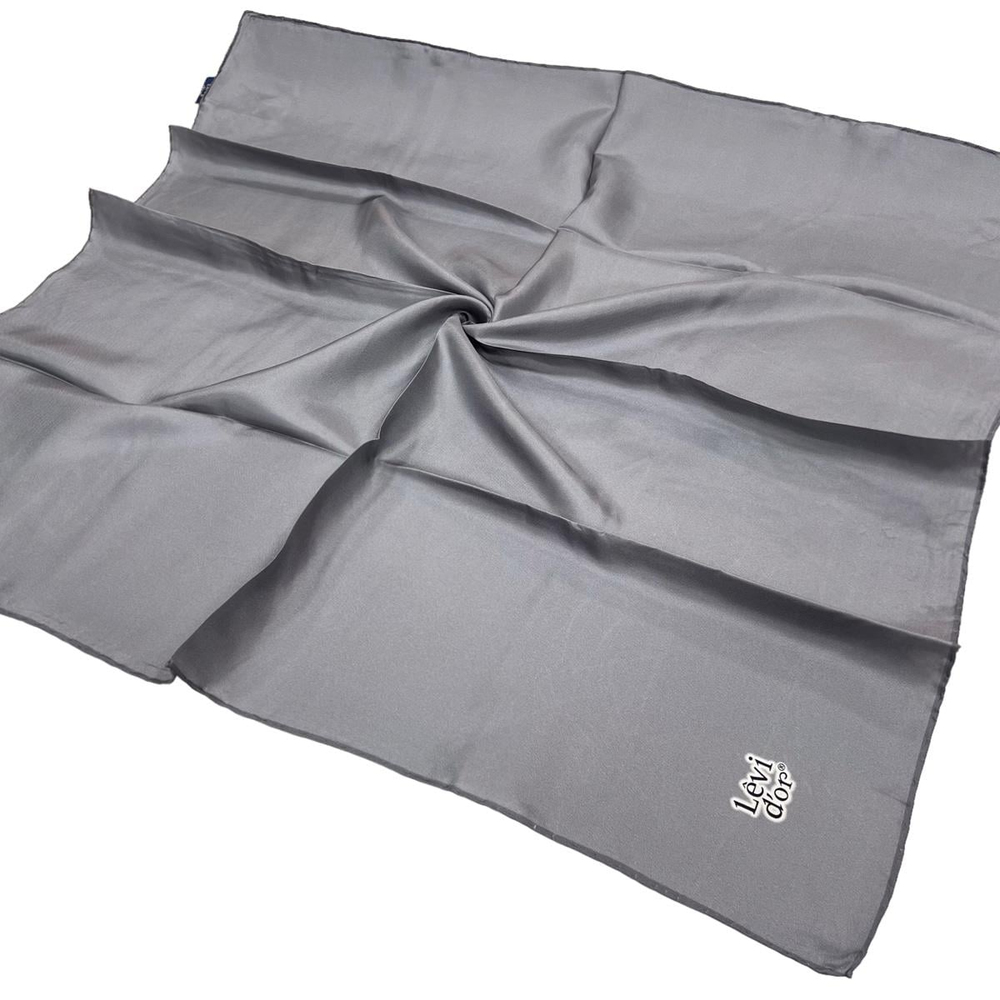 Levidor Düz Twill İpek Eşarp - Yeni Gri