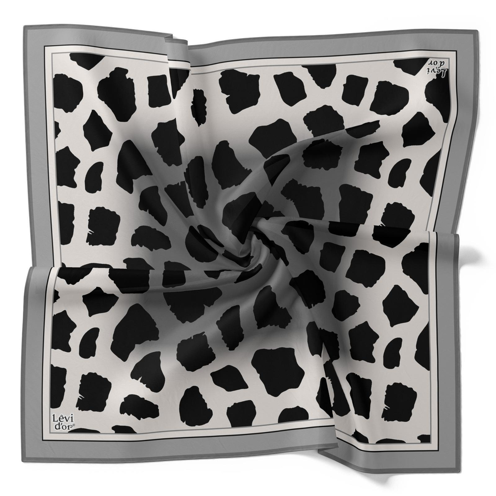 Levidor Kristal Eşarp - 20010 - Leopar Desenli Gri