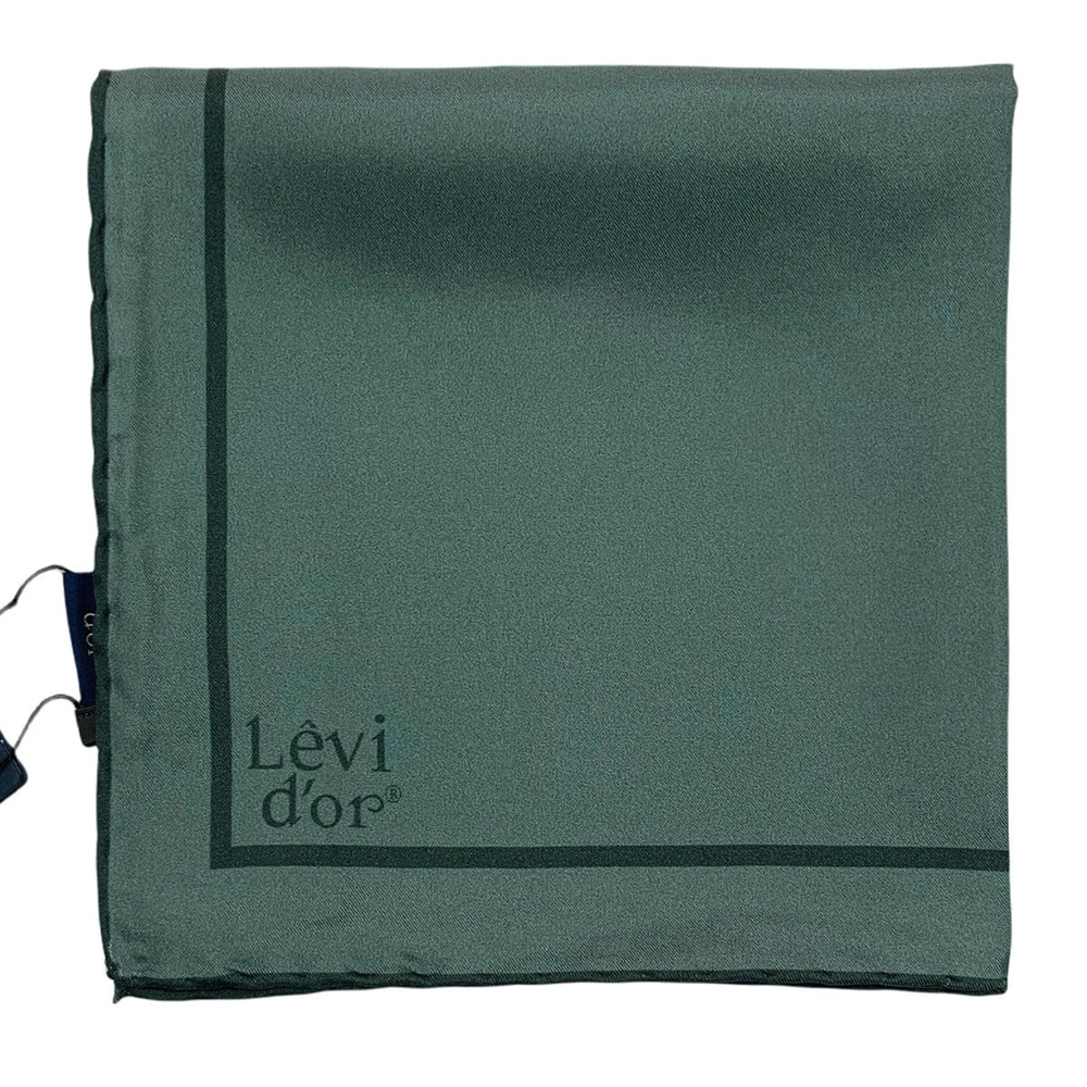 Levidor Şeritli Düz Twill İpek Eşarp - Çağla