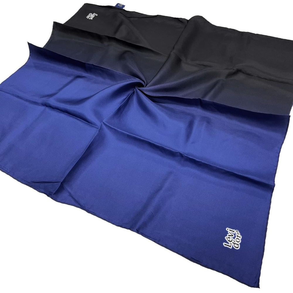 Levidor Twill İpek Eşarp - Degrade - Saks Siyah 