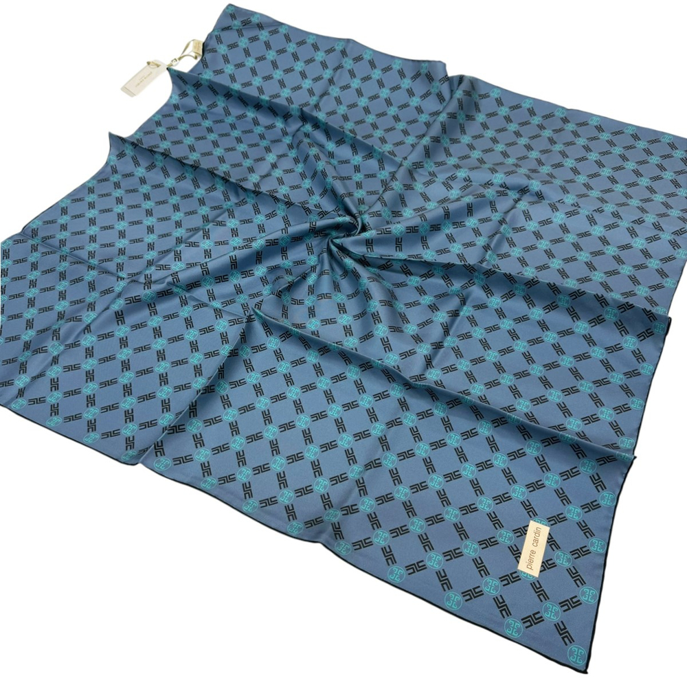 Pierre Cardin İpek Eşarp - 8995438-914 Mavi Gri Twill