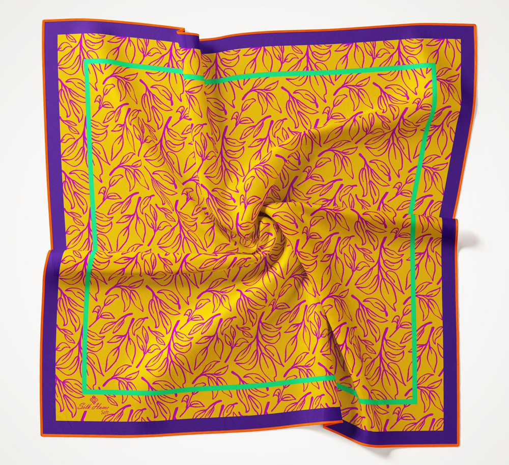 Silk Home Desenli Soft Eşarp - 1021 - Gold Saks
