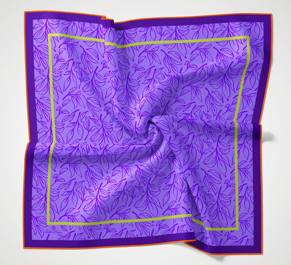 Silk Home Desenli Soft Eşarp - 1021 - Lila Saks