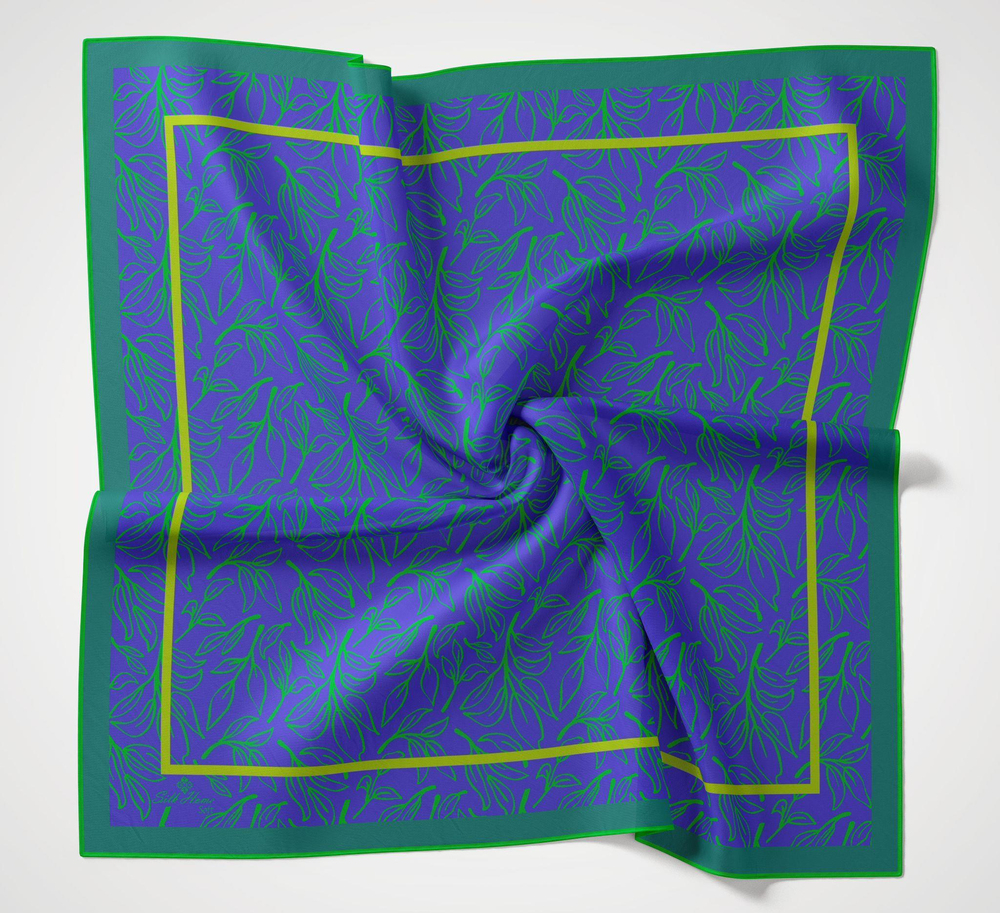 Silk Home Desenli Soft Eşarp - 1021 - Saks Yeşil