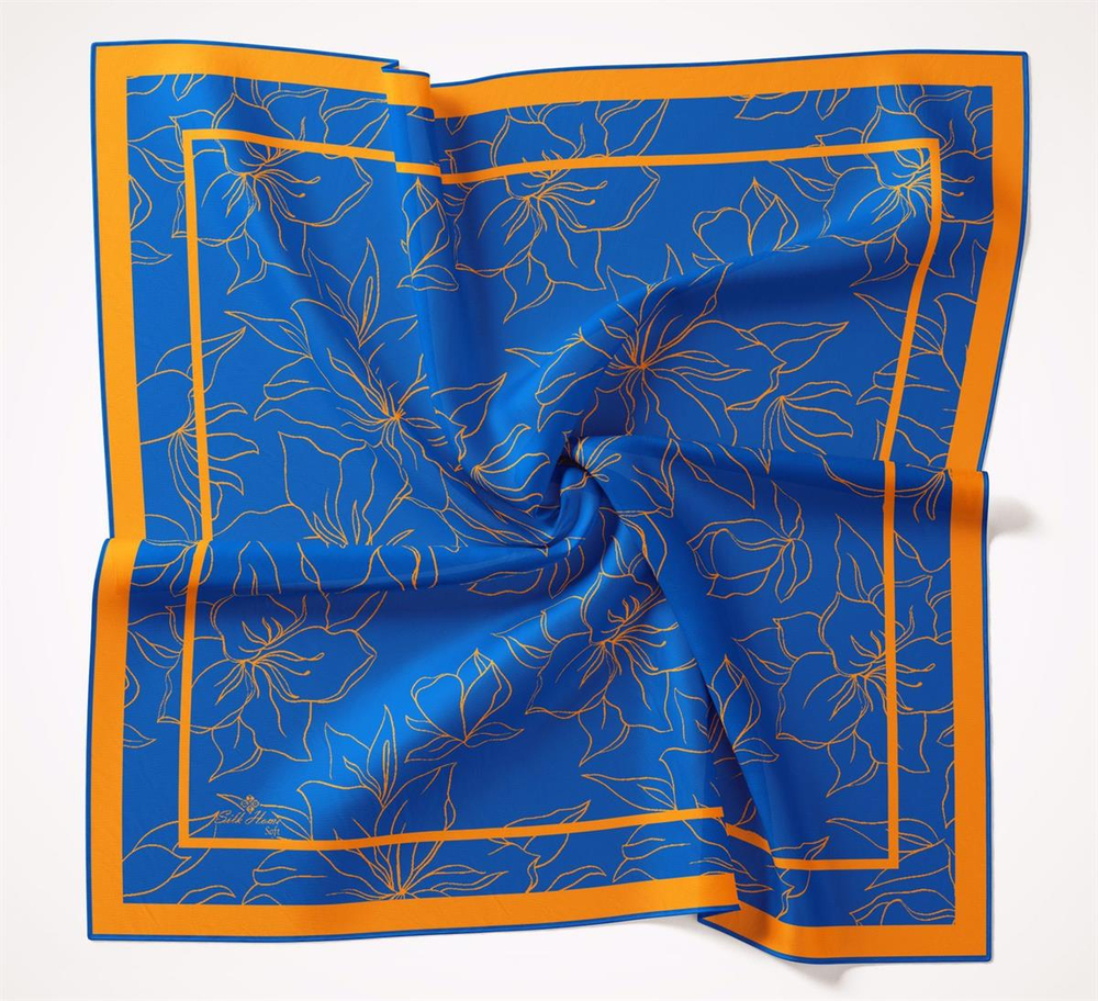 Silk Home Desenli Soft Eşarp - Saks