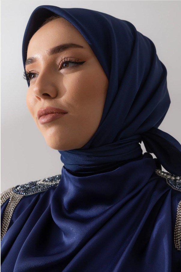 Silk Home Düz Twill Eşarp - Lacivert