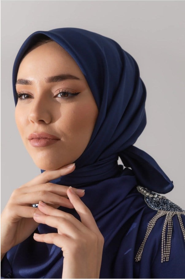 Silk Home Düz Twill Eşarp - Lacivert