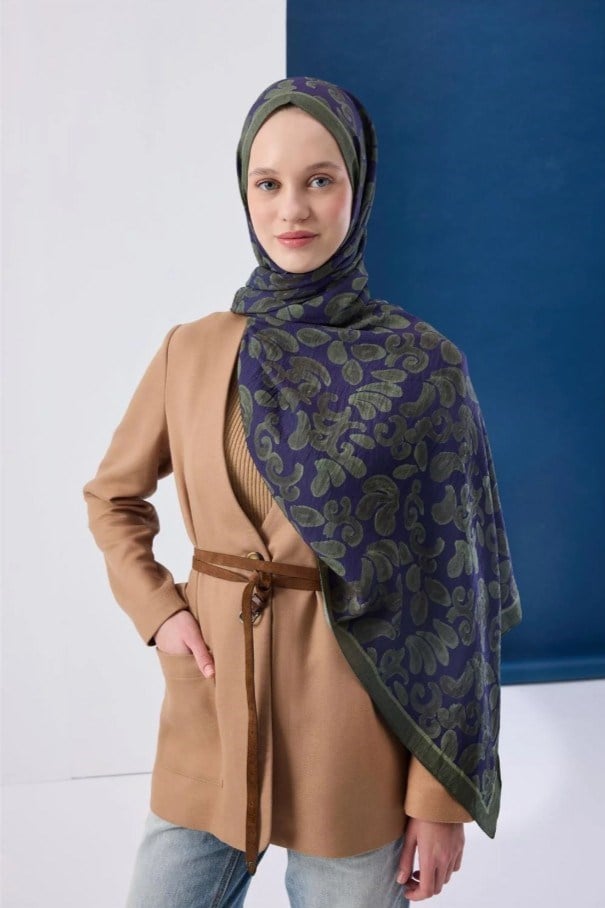 Silk Home Mayda Şal - 81016-22 Lacivert Yeşil