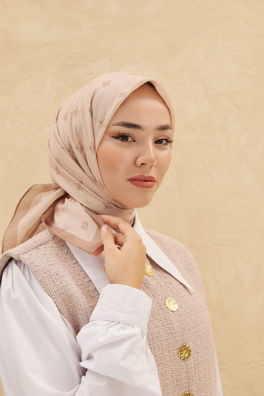 Silk Home Olinda Eşarp - Koyu Bej