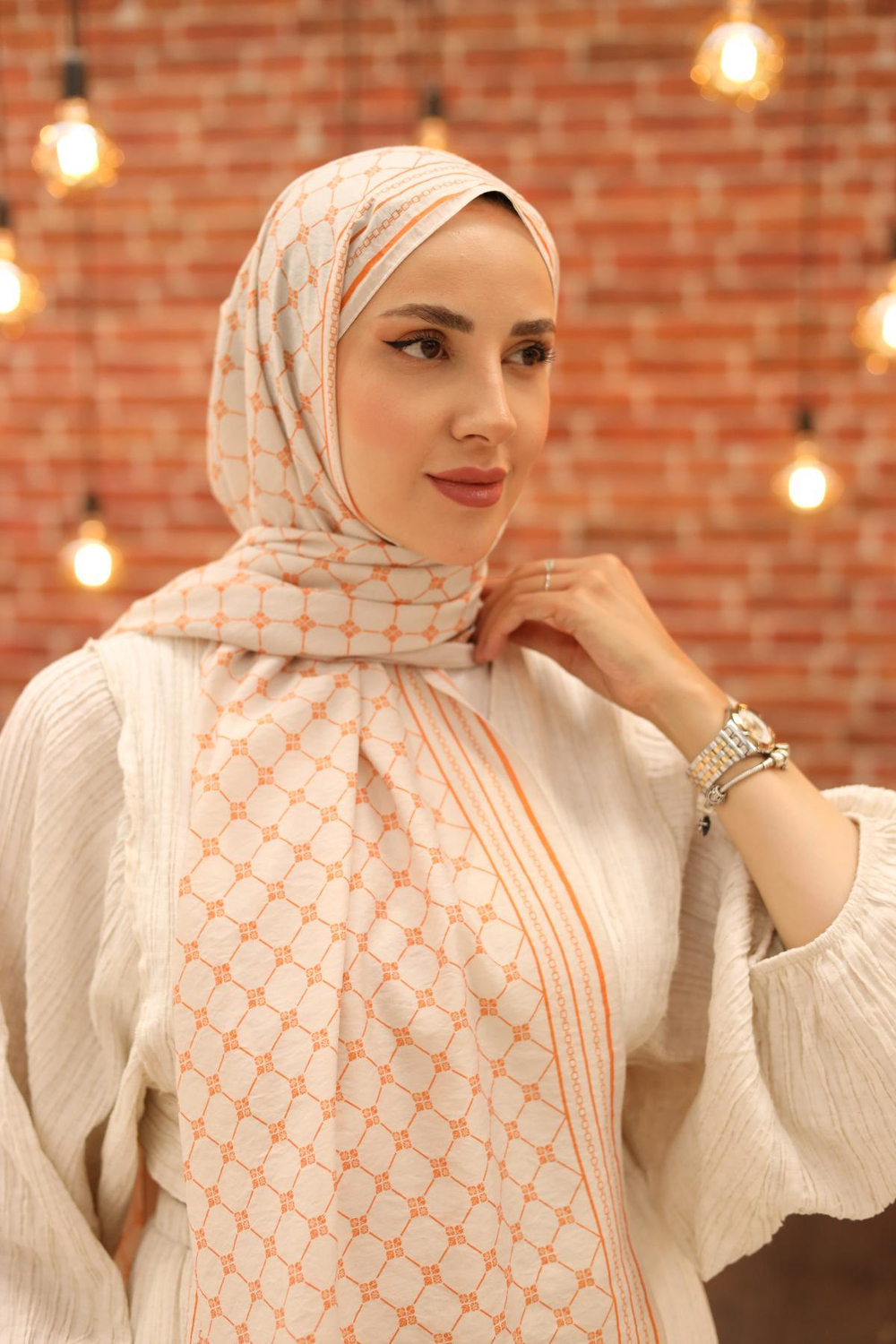 Silk Home Olinda Şal - 49005 - 32 Taş Turuncu