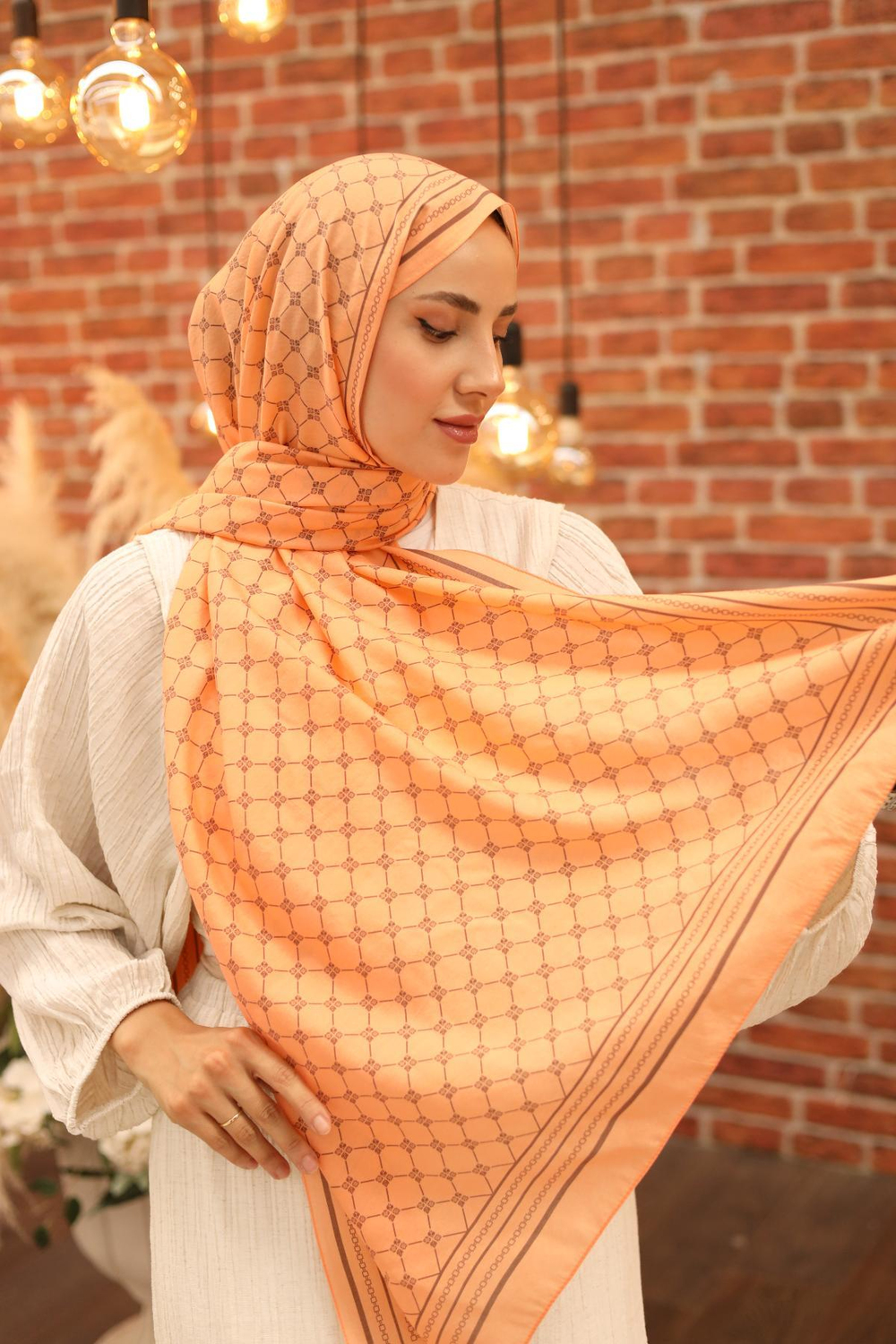 Silk Home Olinda Şal - 49005 - 19 Kavuniçi Koyu Gül Kurusu