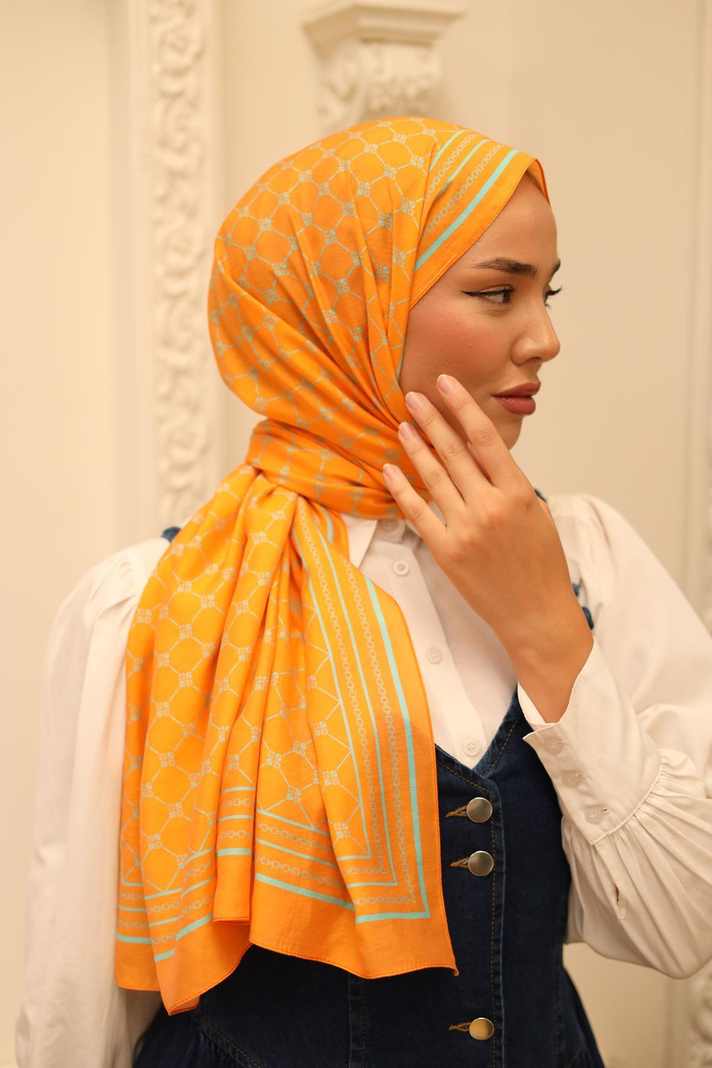 Silk Home Olinda Şal - 49005 - 20 Turuncu Turkuaz