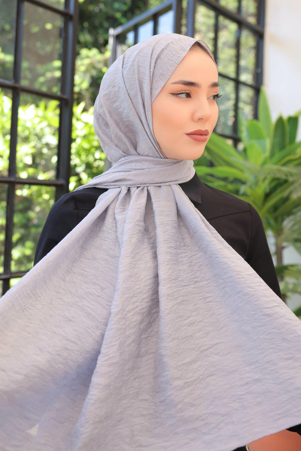 Silk Home Olinda Şal - Dalga Desenli - Açık Gümüş