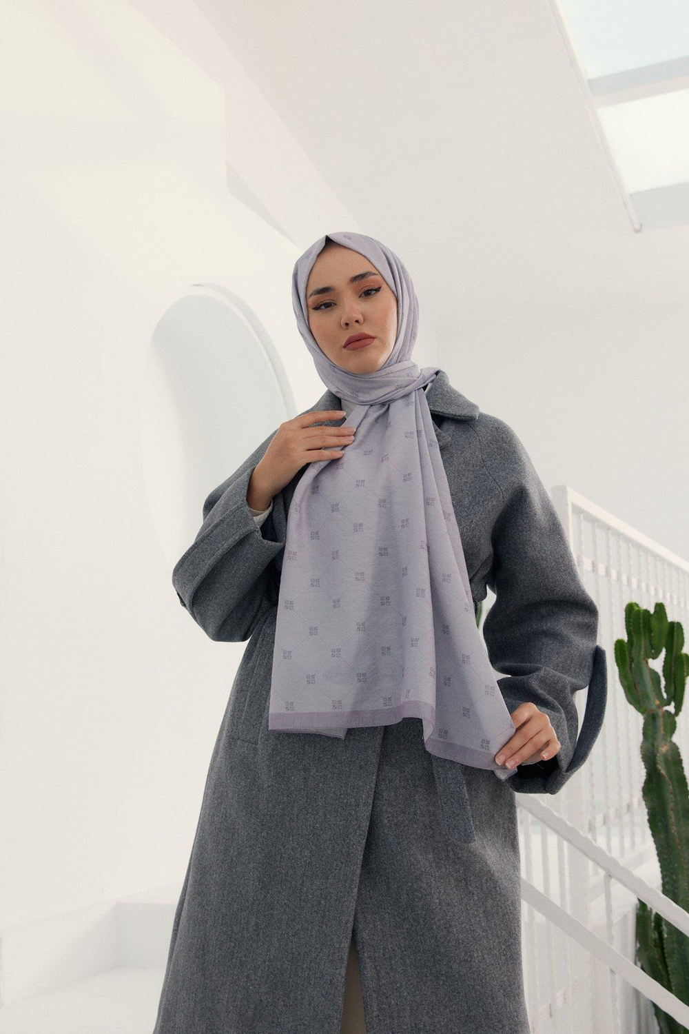Silk Home Olinda Şal - 49003 - Lila Gümüş