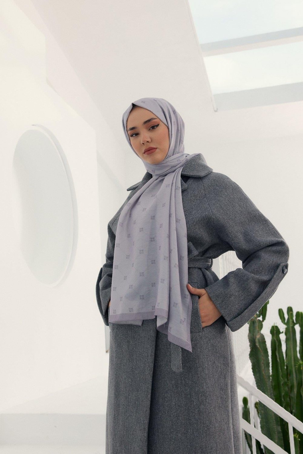 Silk Home Olinda Şal - 49003 - Lila Gümüş