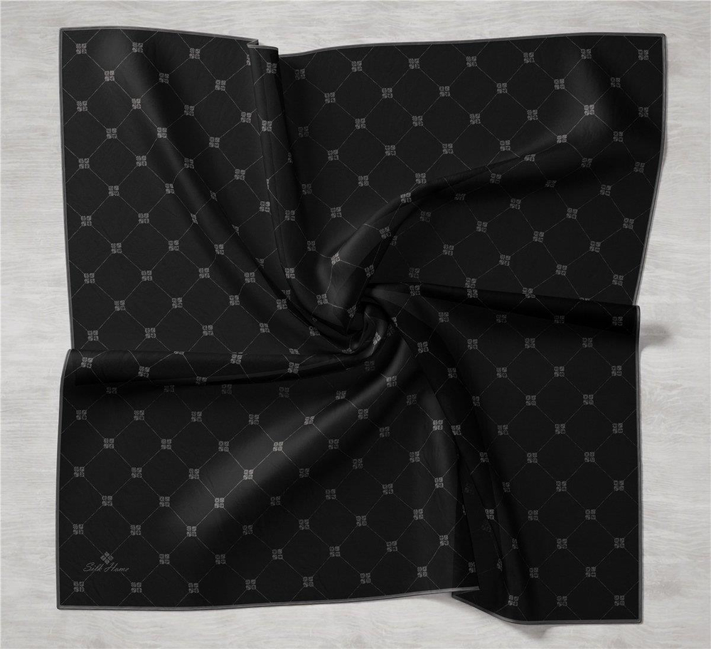 Silk Home Twill İpek Eşarp - 11392-02 Siyah Gri