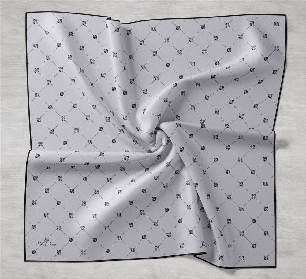 Silk Home Twill İpek Eşarp - 11392-23 Gümüş Siyah
